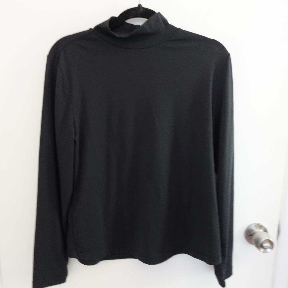 Ministry of Supply Merino Wool Blend Washable Black Turtleneck M Minimalist